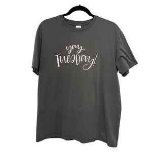 Gildan Softstyle Yay Tuesday Fun Graphic T Shirt Size XL Emily Freeman